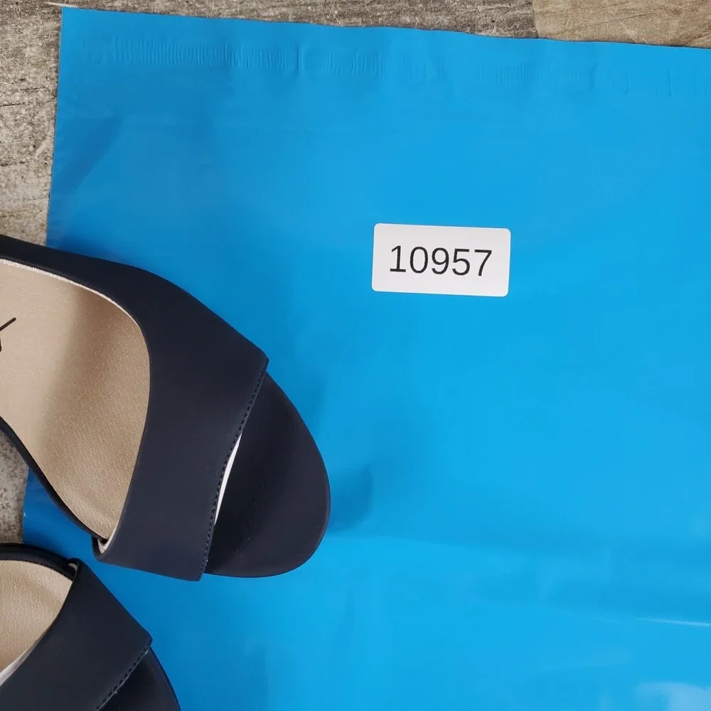LifeStride Mantra Womens Dress Pumps Sz 6.5‎ W Navy Navy Faux Leather Peep Toe
